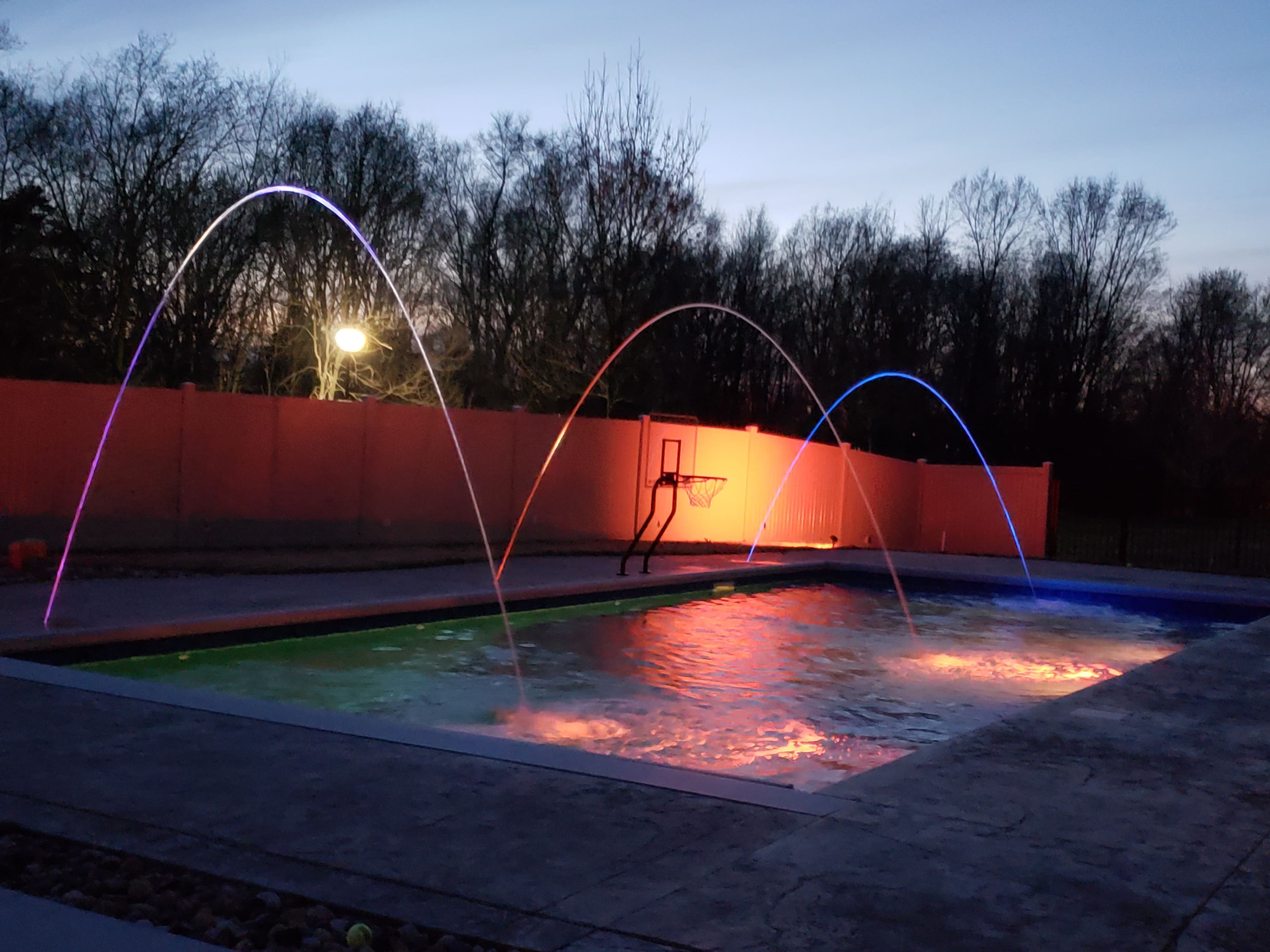 Lighted pool at night